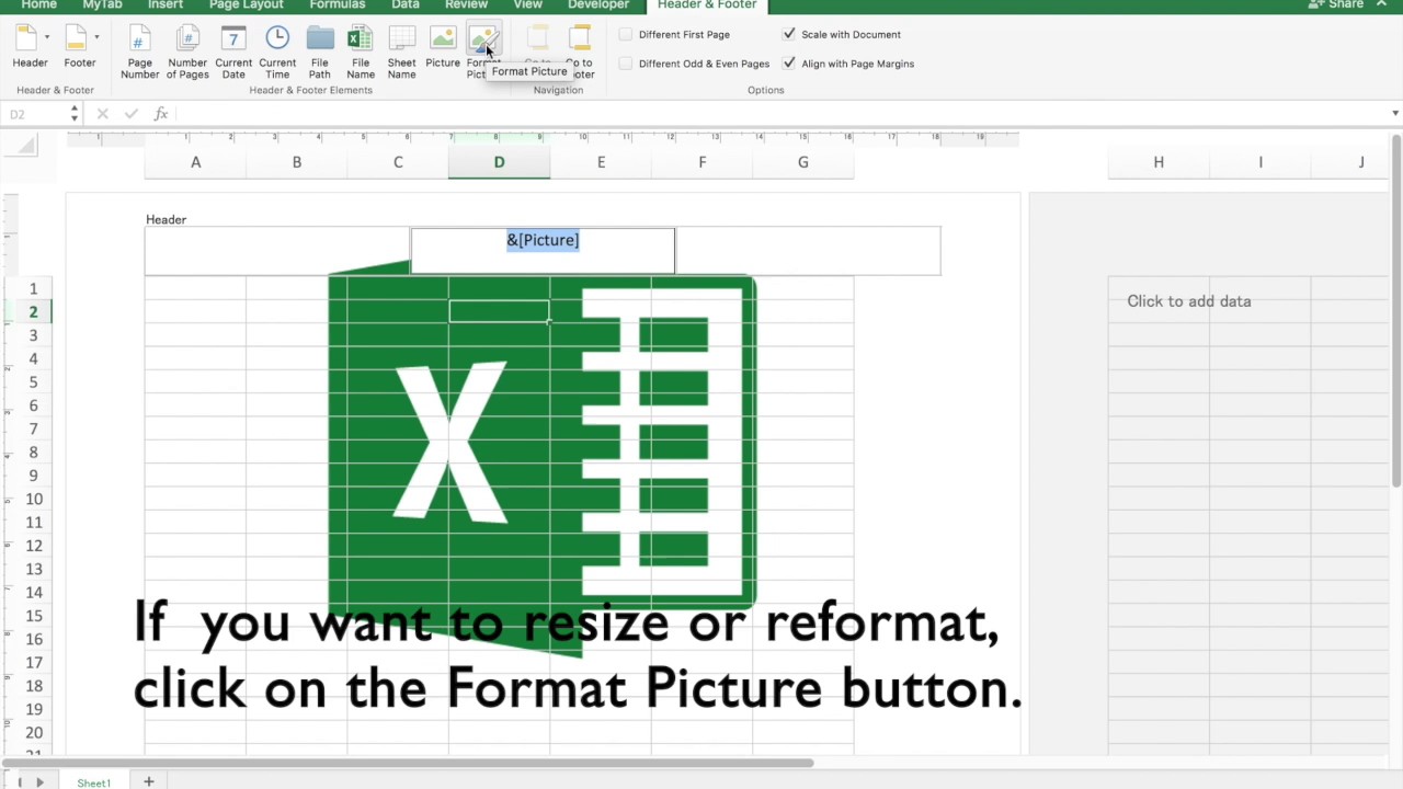 show the column headings on excel for mac